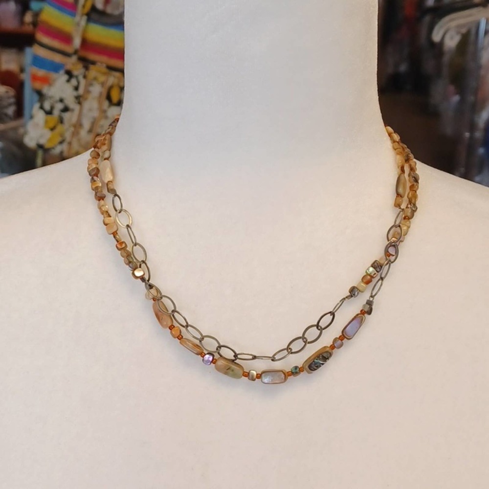𝅺Silpada Abalone & Red Coral Bead Necklace
